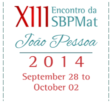 XIII SBPMat 2014 - João Pessoa